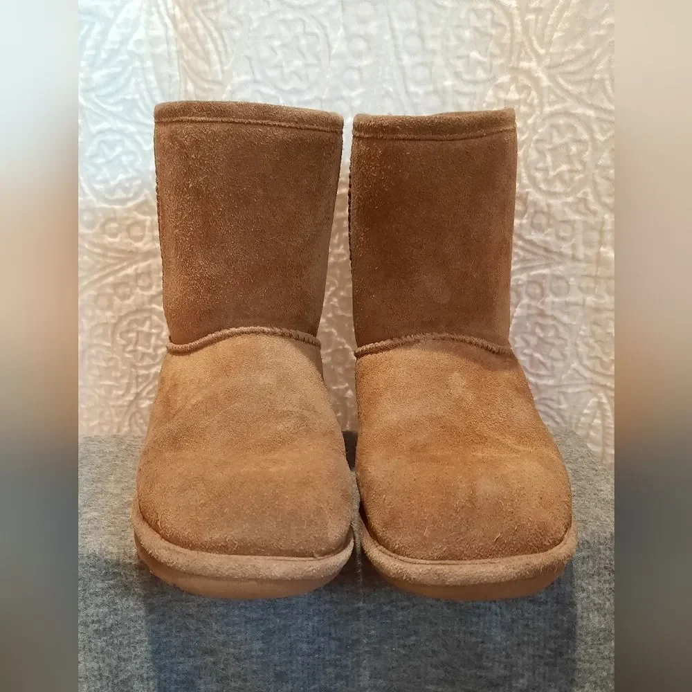 Bearpaw Elle Youth Boots 4 Brown Suede Wool Outdoor Winter Comfort Classic